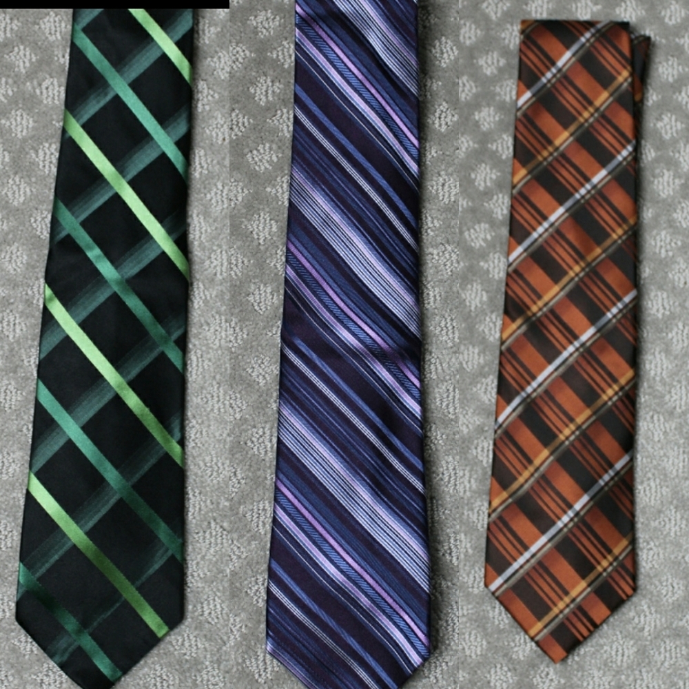 3 striped ties (DKNY, Van Heusen, Croft&Barrow)